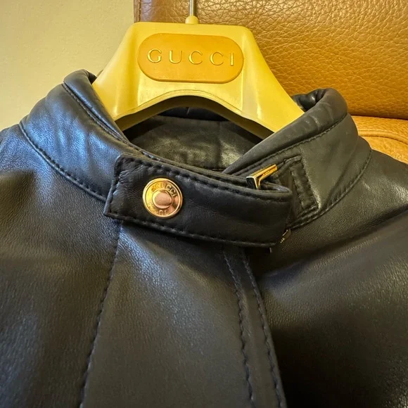 Vintage Gucci Leather Trench Coat - Picture 6 of 7